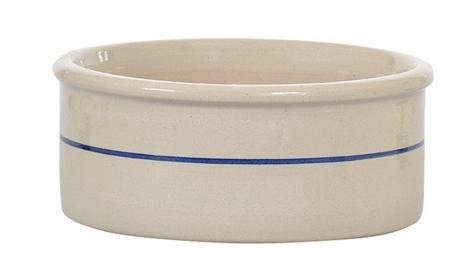 Blue Stipe Pottery Dog Food Bowl, Gardenista